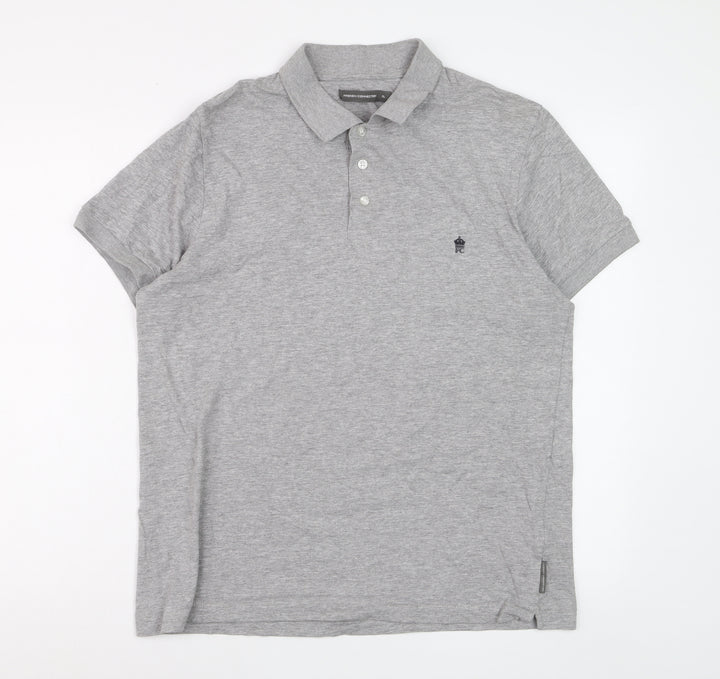 French Connection Men’s Grey Polo Shirt XL Cotton Blend