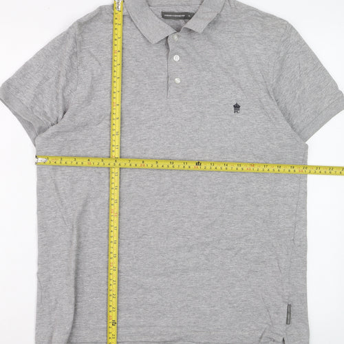 French Connection Men’s Grey Polo Shirt XL Cotton Blend