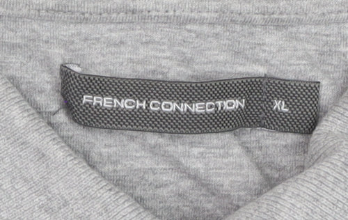French Connection Men’s Grey Polo Shirt XL Cotton Blend
