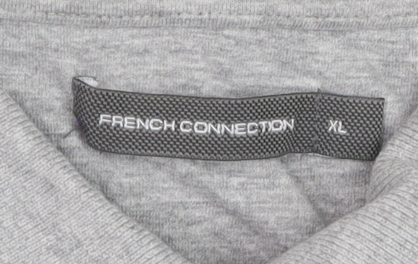 French Connection Men’s Grey Polo Shirt XL Cotton Blend