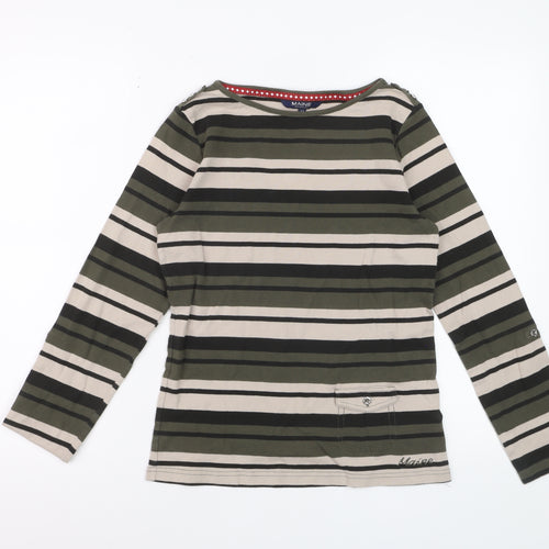 Maine New England Womens Multicoloured Striped Cotton Long Sleeve T-Shirt Size 14