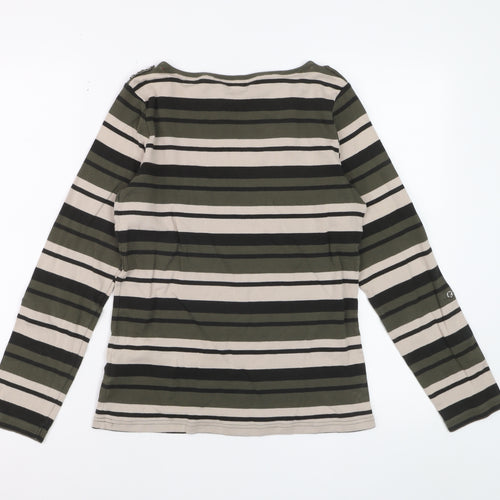 Maine New England Womens Multicoloured Striped Cotton Long Sleeve T-Shirt Size 14