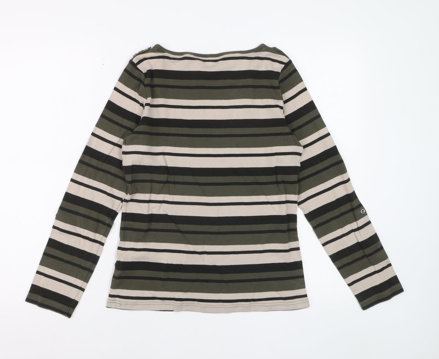 Maine New England Womens Multicoloured Striped Cotton Long Sleeve T-Shirt Size 14