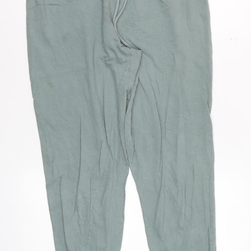 H&M Womens Green Cotton Jogger Trousers Size M