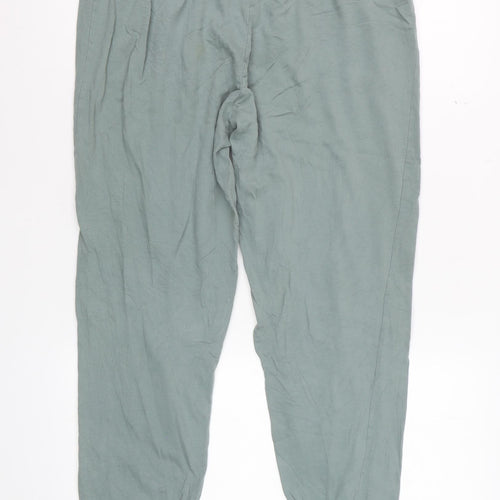 H&M Womens Green Cotton Jogger Trousers Size M