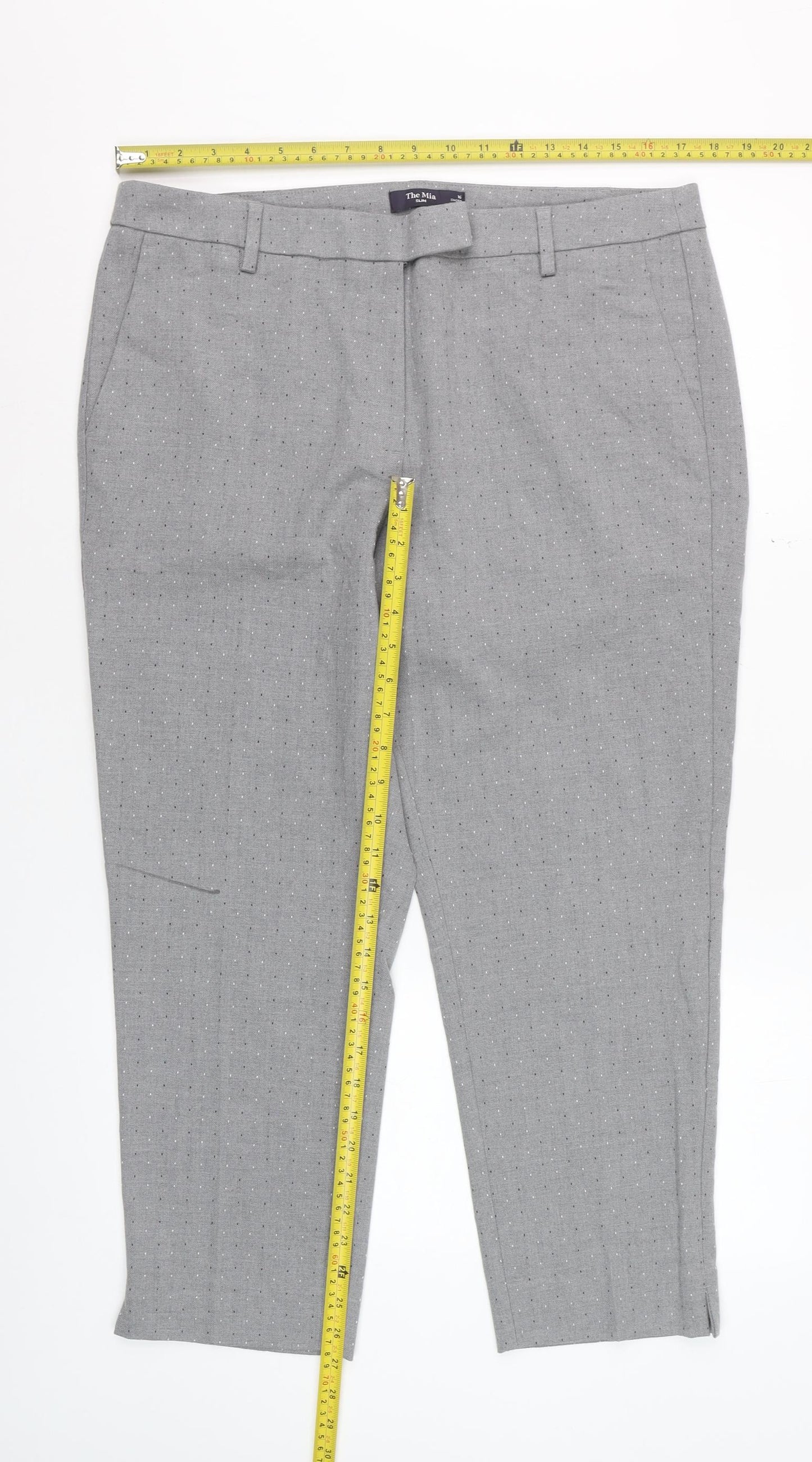 Marks and Spencer Women’s Grey Slim Cropped Trousers Size 16