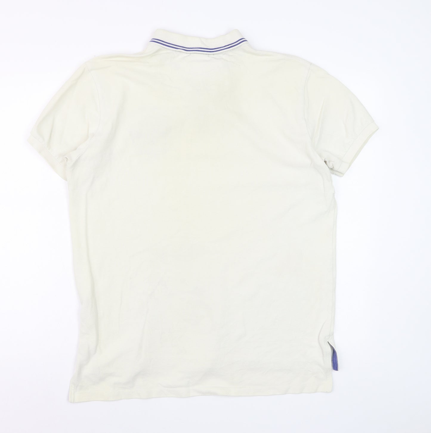 Ralph Lauren Men's Ivory Polo Shirt L Embroidered Logo Classic Fit