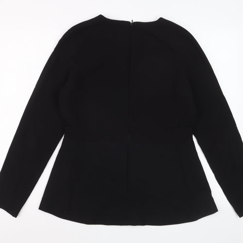 Zara Woman Black Long Sleeve Tunic Blouse Size 14
