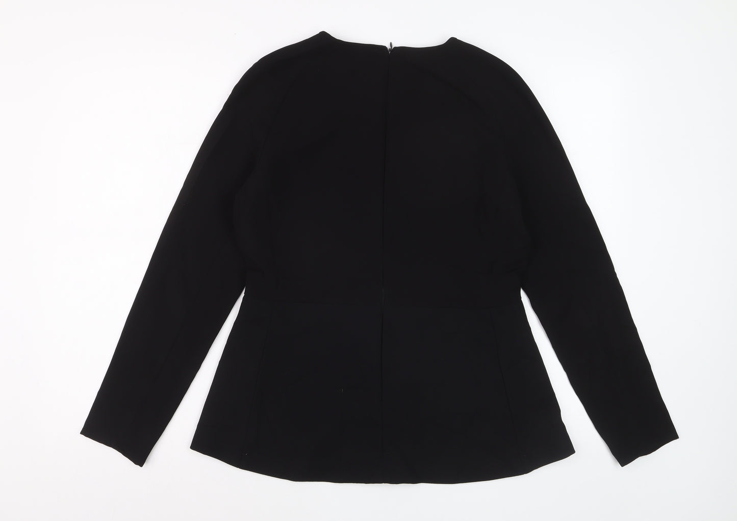 Zara Woman Black Long Sleeve Tunic Blouse Size 14