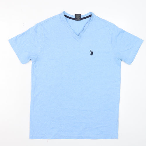 U.S. Polo Assn. Men's Blue V-Neck Short Sleeve Cotton T-Shirt Size S