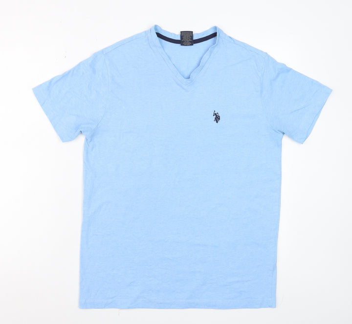 U.S. Polo Assn. Men's Blue V-Neck Short Sleeve Cotton T-Shirt Size S