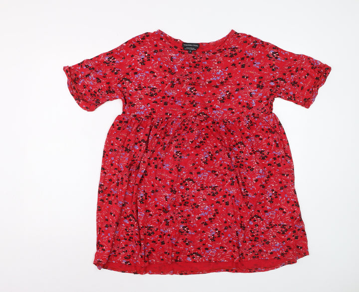 Wednesday's Girl Women's Red Floral Skater Dress Size S