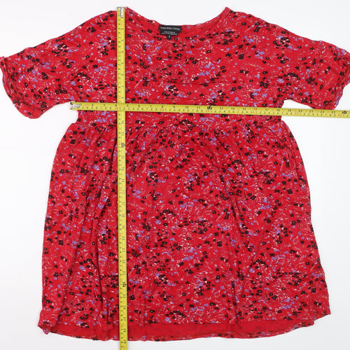 Wednesday's Girl Women's Red Floral Skater Dress Size S