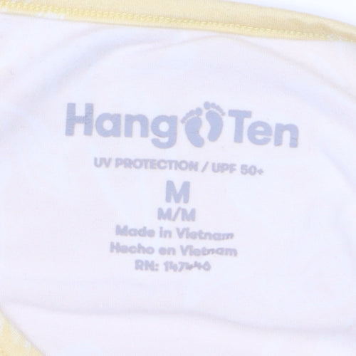 Hang Ten Women's Yellow Floral Long Sleeve UV Protection T-Shirt M