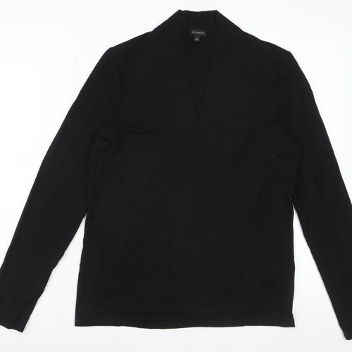Talbots Women's Black Rayon Long Sleeve V-Neck Blouse Size M