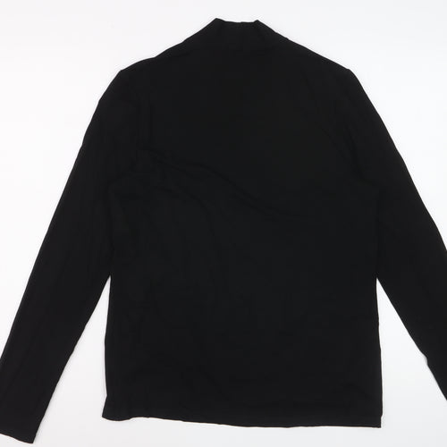 Talbots Women's Black Rayon Long Sleeve V-Neck Blouse Size M