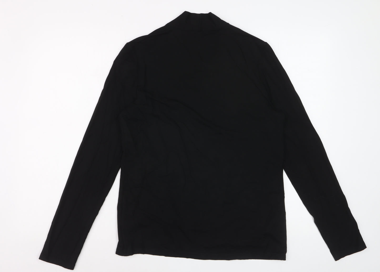 Talbots Women's Black Rayon Long Sleeve V-Neck Blouse Size M