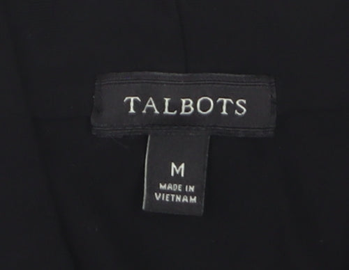 Talbots Women's Black Rayon Long Sleeve V-Neck Blouse Size M