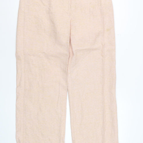 Fenn Wright Manson Womens Beige Wide-Leg Trousers UK 14 Linen Blend