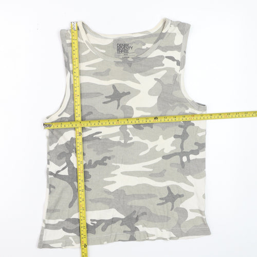 Denim Seventy Three Women's Grey Camouflage Tank Top Size L