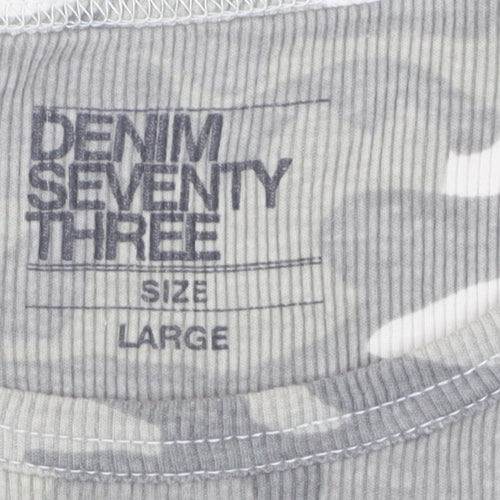 Denim Seventy Three Women's Grey Camouflage Tank Top Size L