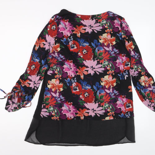 Marks and Spencer Per Una Women's Black Floral Blouse UK 12 Viscose Mix