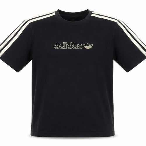 Adidas Boys Black 13-14 Years Cotton Short Sleeve Sports T-Shirt