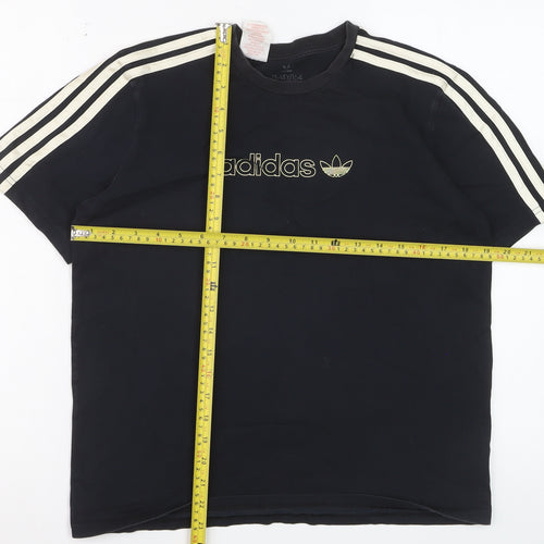 Adidas Boys Black 13-14 Years Cotton Short Sleeve Sports T-Shirt