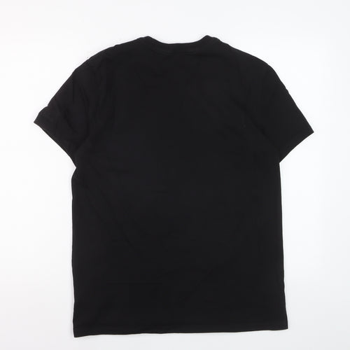 Moose Knuckles Men's Black Graphic Logo Cotton T-Shirt Size S