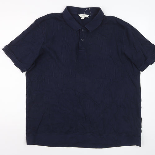 Marks and Spencer Men's Blue 2XL Regular Fit Cotton Polo Shirt