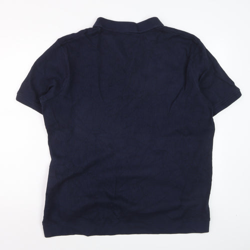 Marks and Spencer Men's Blue 2XL Regular Fit Cotton Polo Shirt