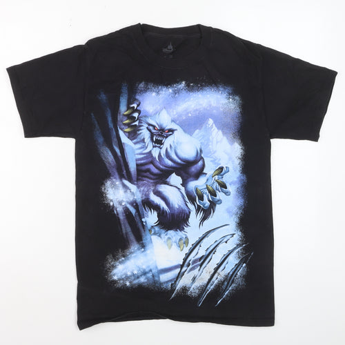 Disney Parks Women Black Yeti Graphic T-Shirt Small Casual Fit