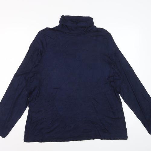 Marks and Spencer Women Blue Roll Neck Long Sleeve Pullover Jumper Size 24