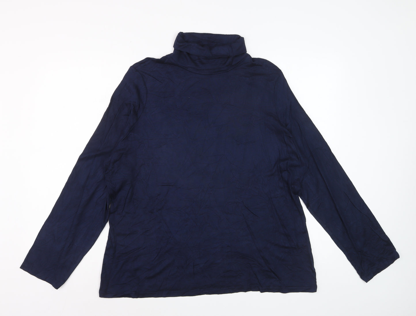 Marks and Spencer Women Blue Roll Neck Long Sleeve Pullover Jumper Size 24