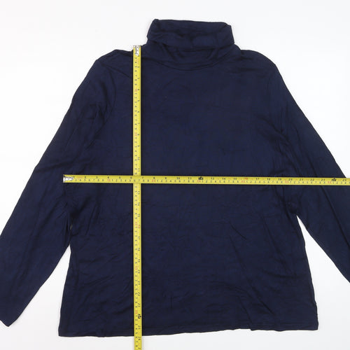 Marks and Spencer Women Blue Roll Neck Long Sleeve Pullover Jumper Size 24