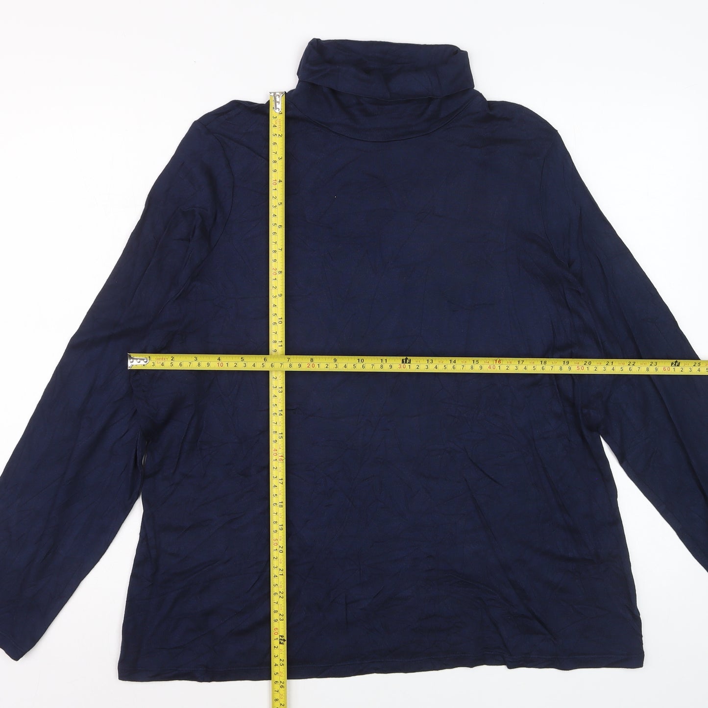 Marks and Spencer Women Blue Roll Neck Long Sleeve Pullover Jumper Size 24