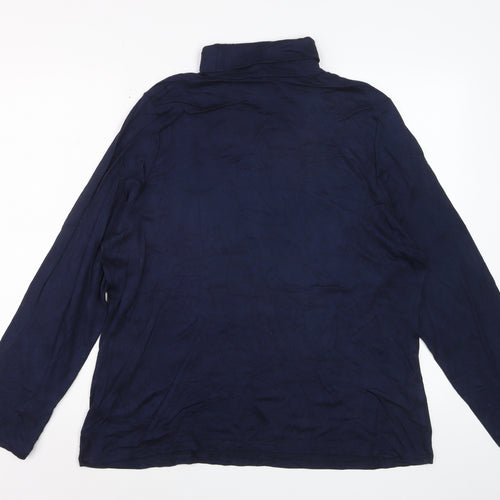 Marks and Spencer Women Blue Roll Neck Long Sleeve Pullover Jumper Size 24