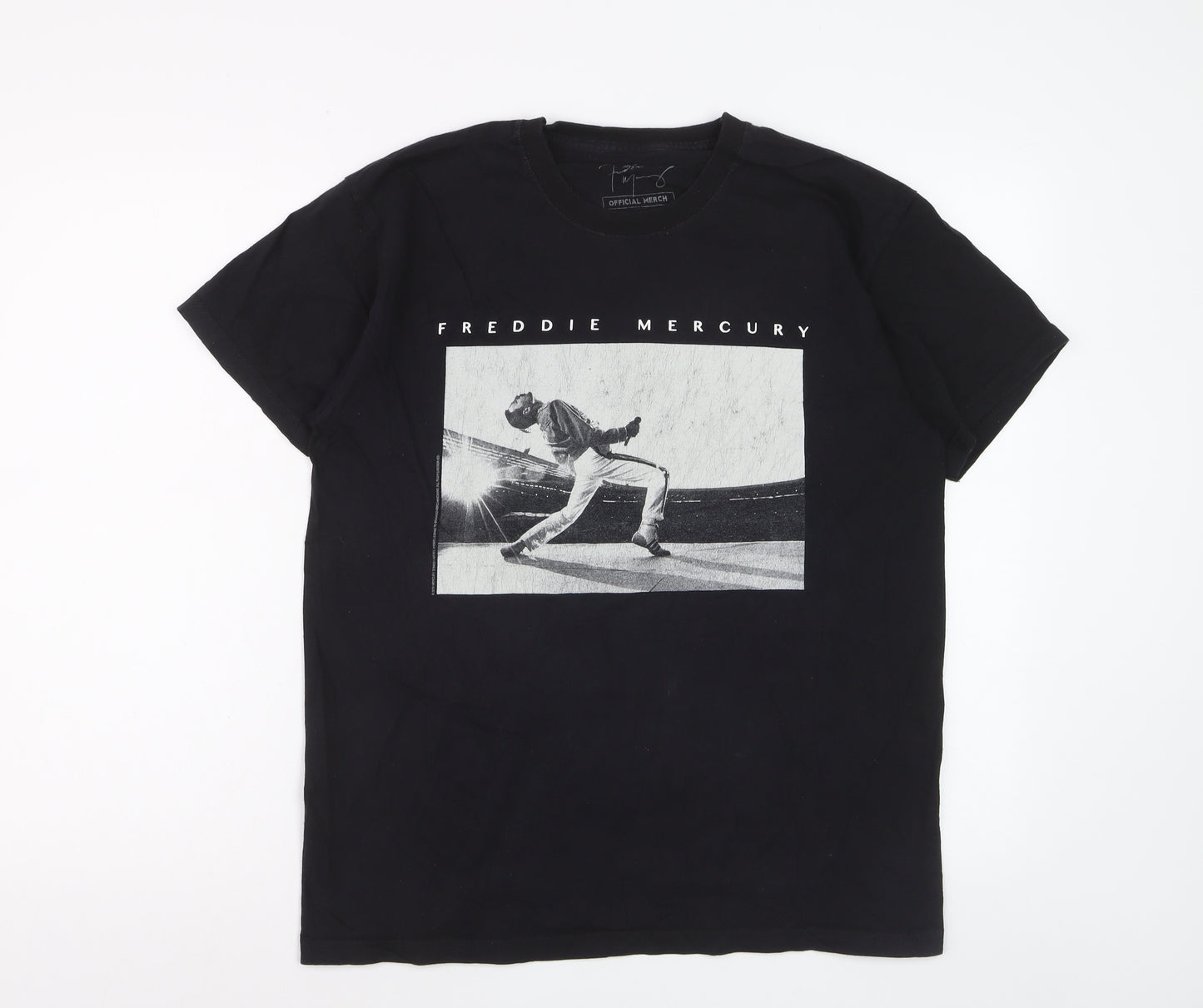 Freddie Mercury Official Merch Black Cotton Men's Medium Graphic T-Shirt