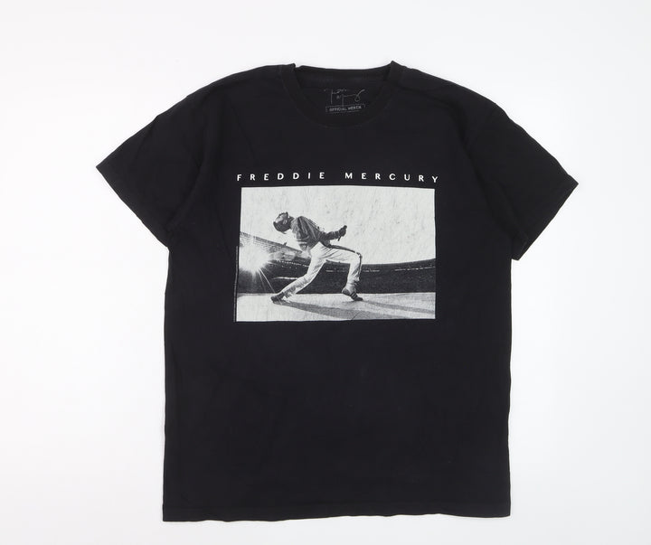 Freddie Mercury Official Merch Black Cotton Men's Medium Graphic T-Shirt