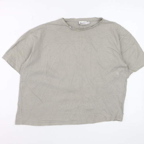 NA-KD Reborn Women’s Grey Cotton Basic T-Shirt XS