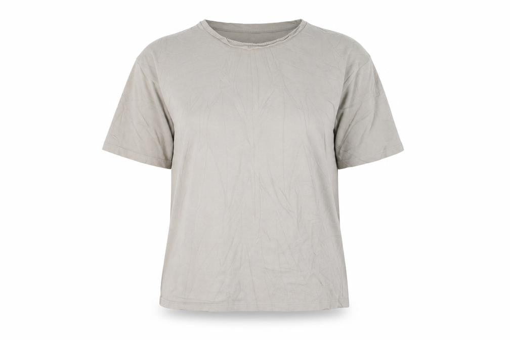Front view of NA-KD Reborn Women’s Grey Cotton Basic T-Shirt XS