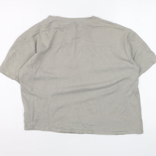 NA-KD Reborn Women’s Grey Cotton Basic T-Shirt XS