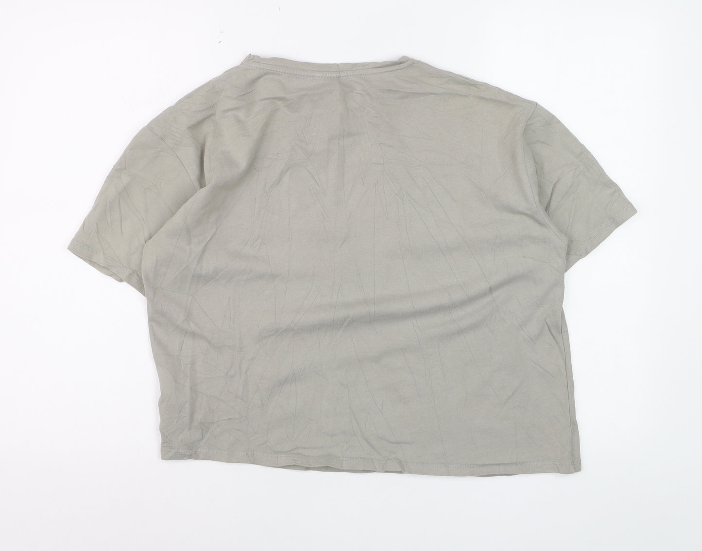NA-KD Reborn Women’s Grey Cotton Basic T-Shirt XS