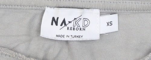 NA-KD Reborn Women’s Grey Cotton Basic T-Shirt XS