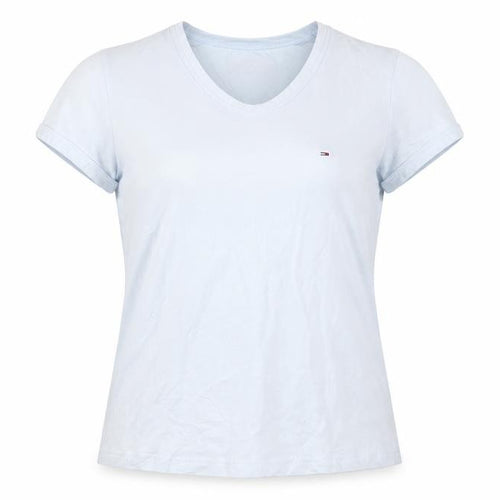 Tommy Hilfiger Women’s Blue Basic Cotton V-Neck T-Shirt M