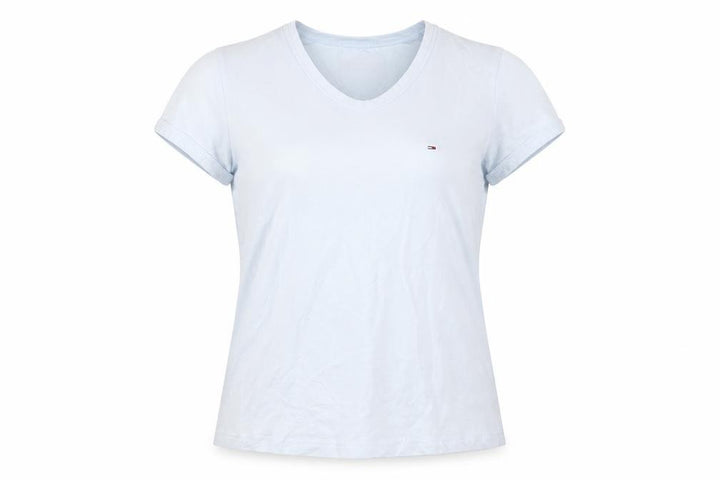 Tommy Hilfiger Women’s Blue Basic Cotton V-Neck T-Shirt M