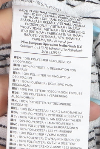 Nike Golf Men's White Striped Dri-Fit Polo Shirt Size L