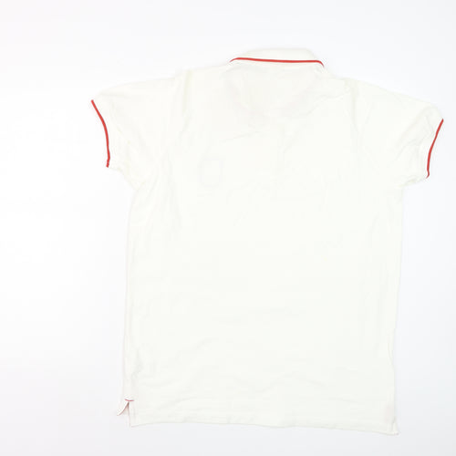 Team GB Men's Ivory Cotton Polo Shirt L Sports Collared Top
