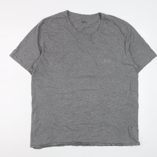 Hugo Boss Men's Grey 2XL Crew Neck Cotton T-Shirt