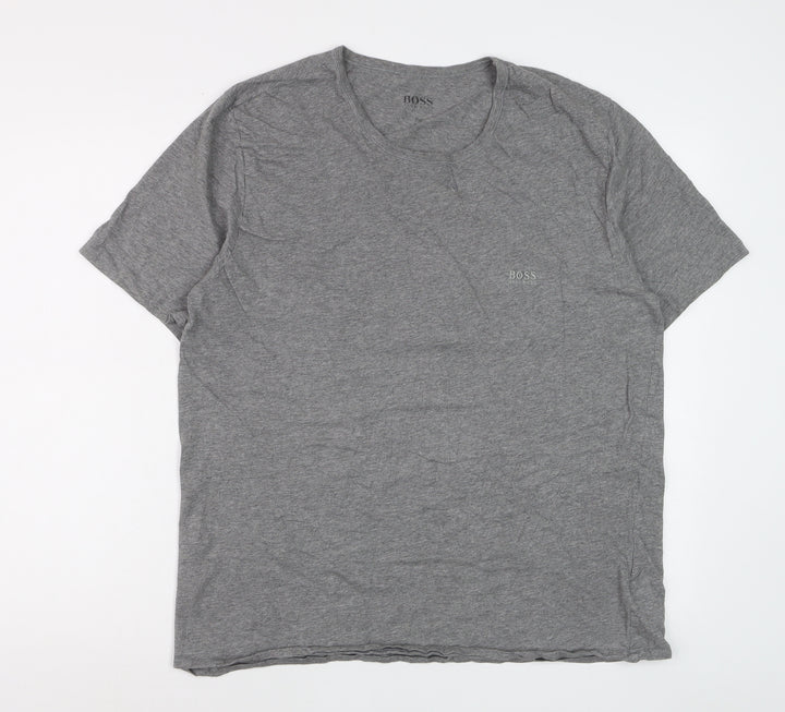 Hugo Boss Men's Grey 2XL Crew Neck Cotton T-Shirt